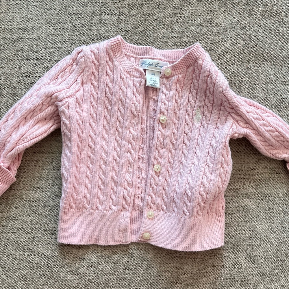 Ralph Lauren Pink Cardigan - 6 months
